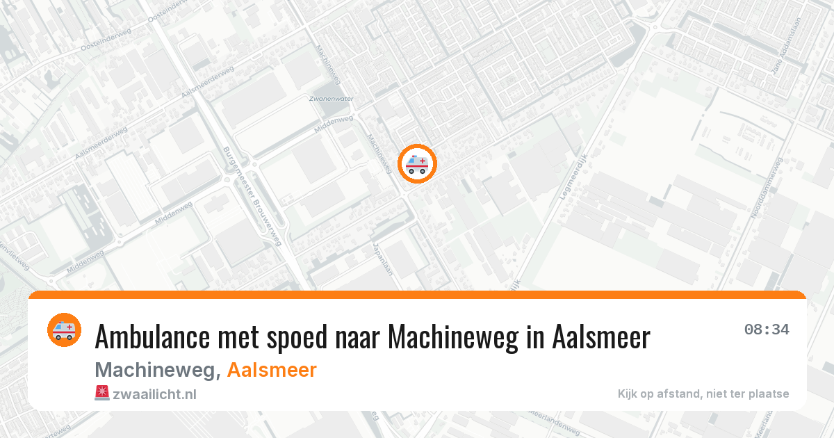 Ambulance met spoed naar Machineweg in Aalsmeer — 6 aug 2026