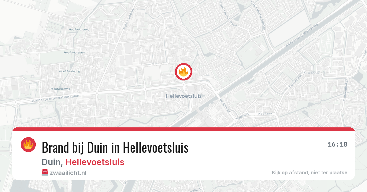 Brand bij Duin in Hellevoetsluis — 29 jul 2026