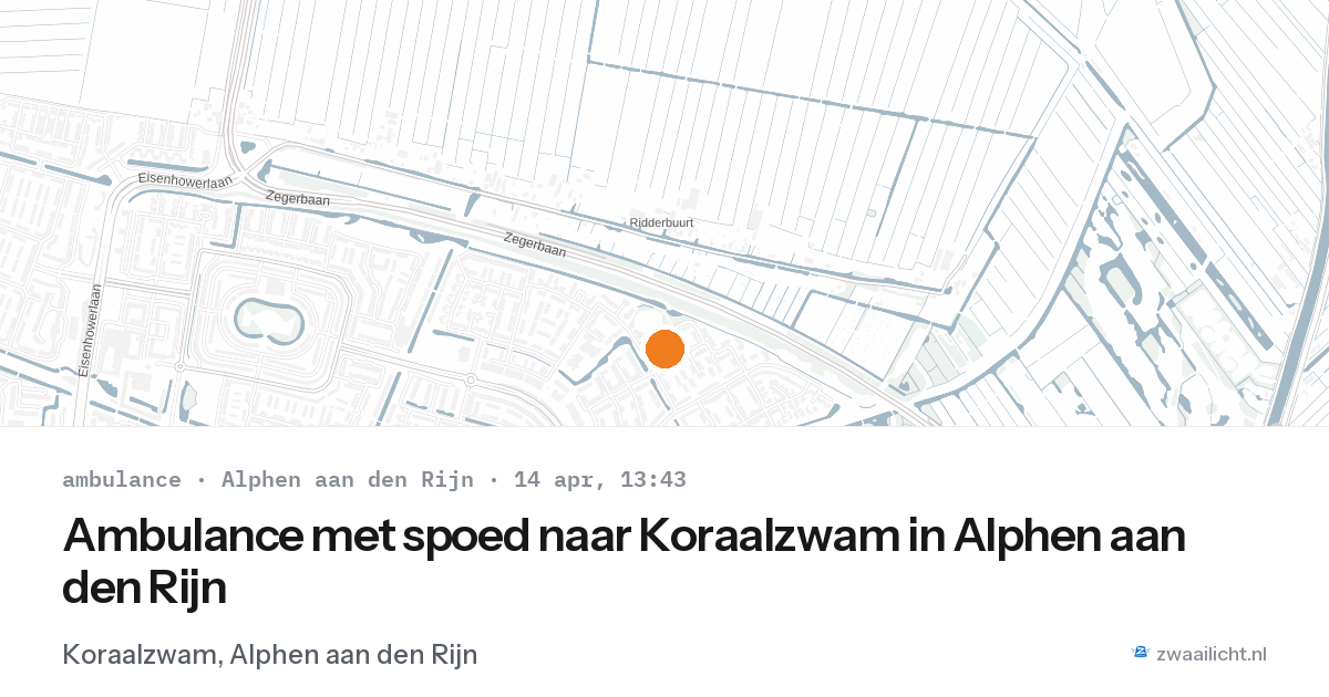 Ambulance met spoed naar Koraalzwam in Alphen aan den Rijn — 14 apr 2026