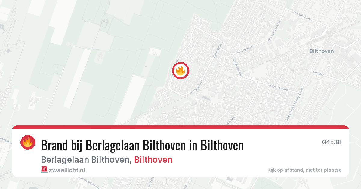 Brand bij Berlagelaan Bilthoven in Bilthoven — 9 mrt 2026