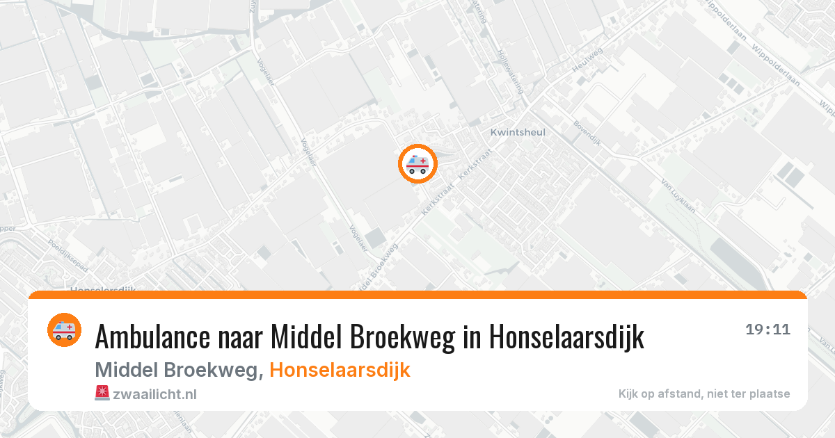 Ambulance naar Middel Broekweg in Honselaarsdijk — 5 mei 2026