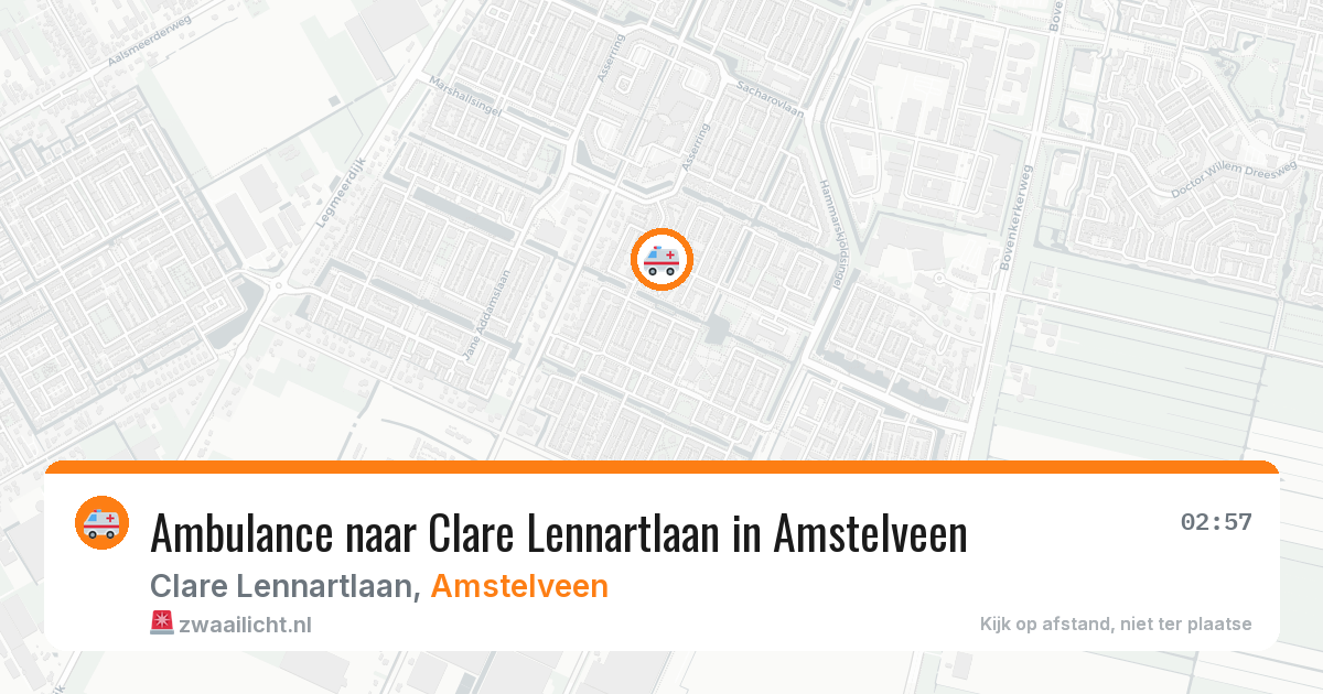 Ambulance naar Clare Lennartlaan in Amstelveen — 28 mrt 2026