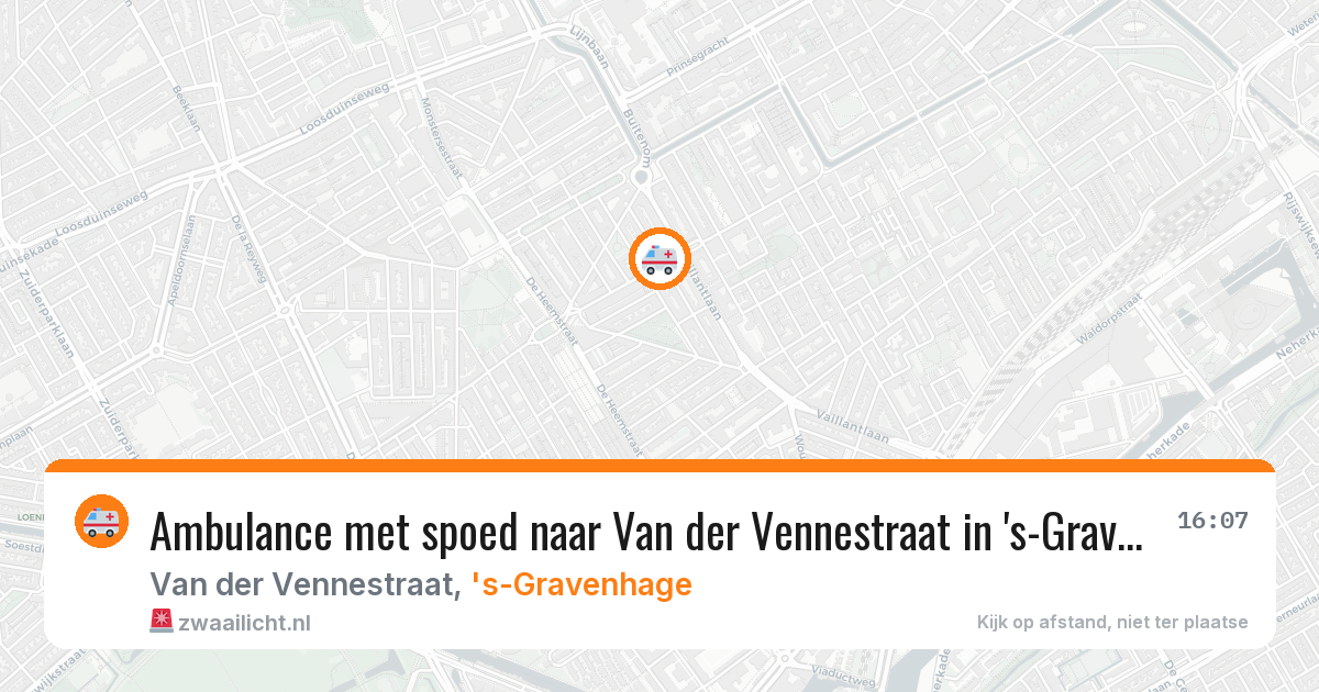 Ambulance met spoed naar Van der Vennestraat in 's-Gravenhage — 16 jun 2026