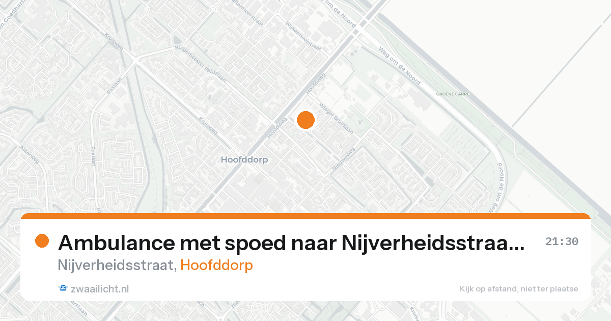 Ambulance met spoed naar Nijverheidsstraat in Hoofddorp — 18 mei 2026