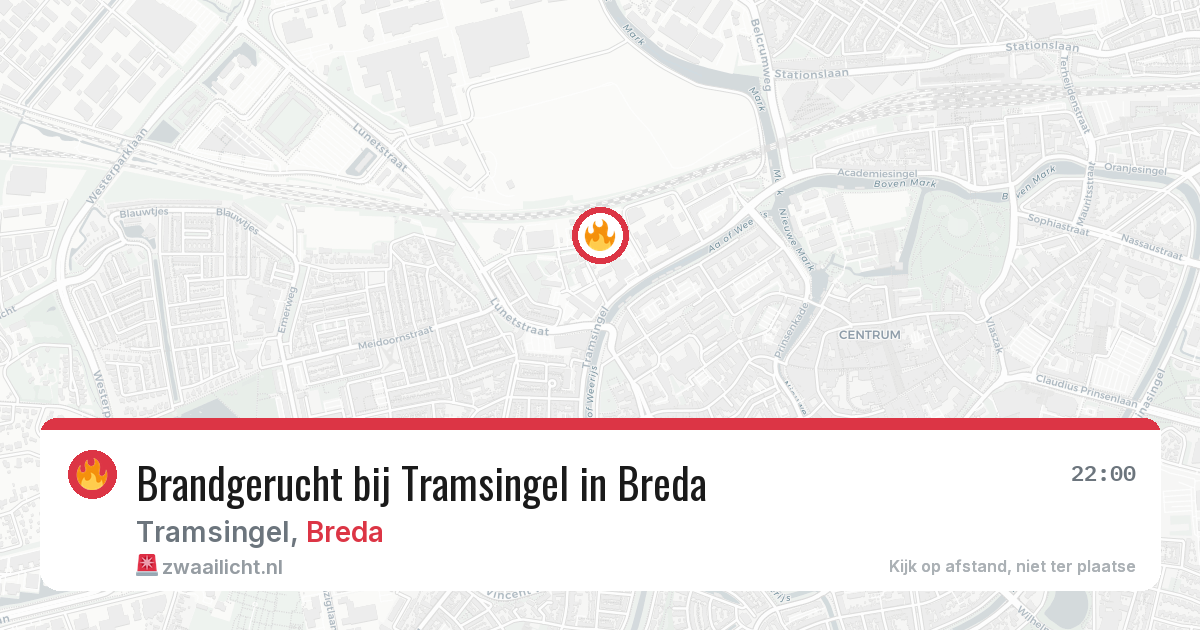 Brandgerucht bij Tramsingel in Breda — 24 apr 2026