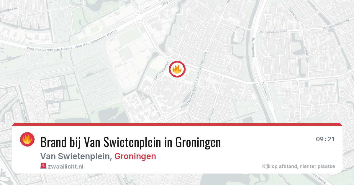 Brand bij Van Swietenplein in Groningen — 8 jun 2026