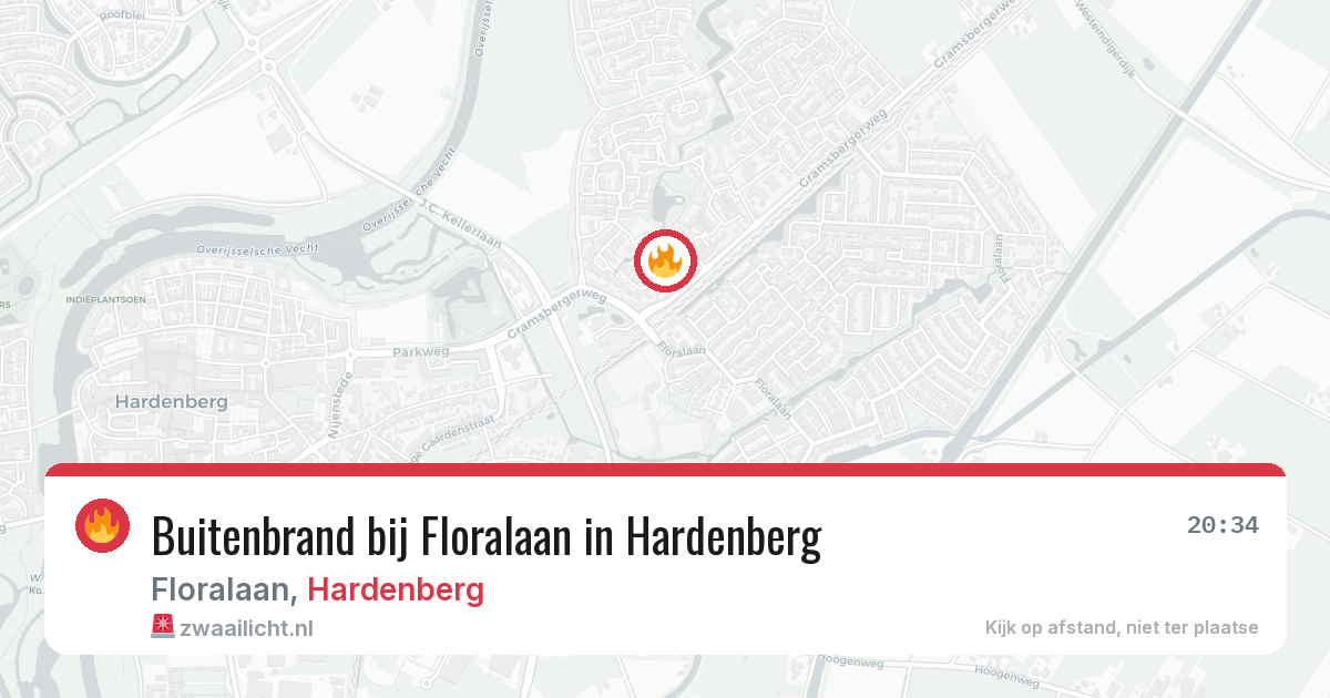 Buitenbrand bij Floralaan in Hardenberg — 24 jun 2026