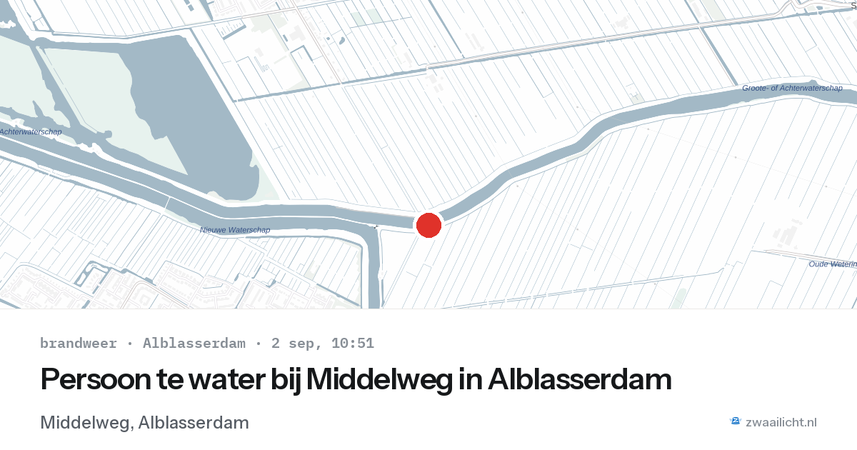 Persoon te water bij Middelweg in Alblasserdam — 2 sep 2026
