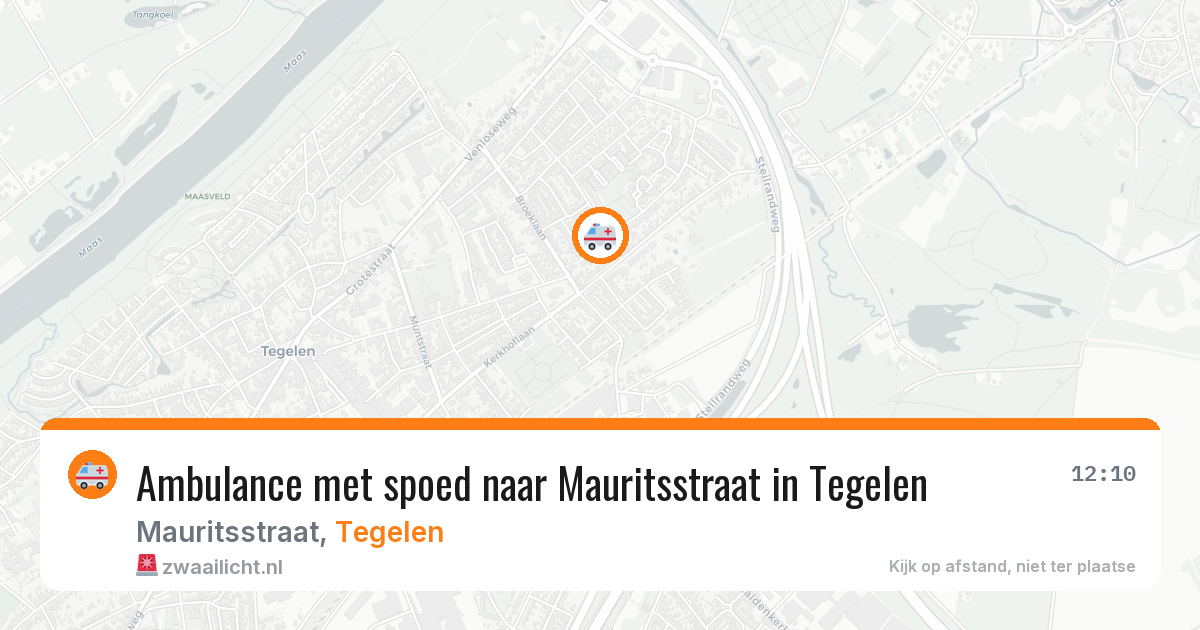 Ambulance met spoed naar Mauritsstraat in Tegelen — 10 jul 2026