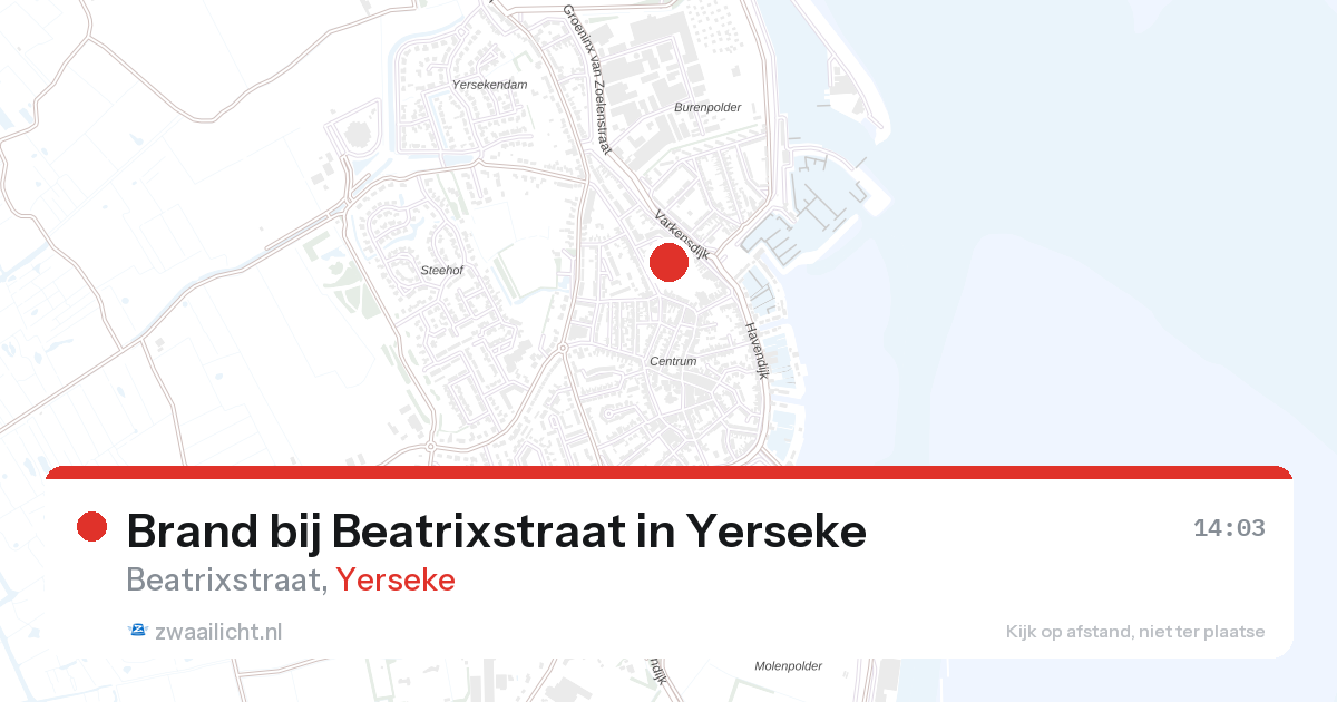 Brand bij Beatrixstraat in Yerseke — 28 aug 2026