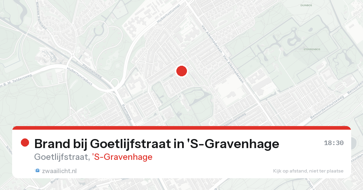 Brand bij Goetlijfstraat in 'S-Gravenhage — 16 aug 2026