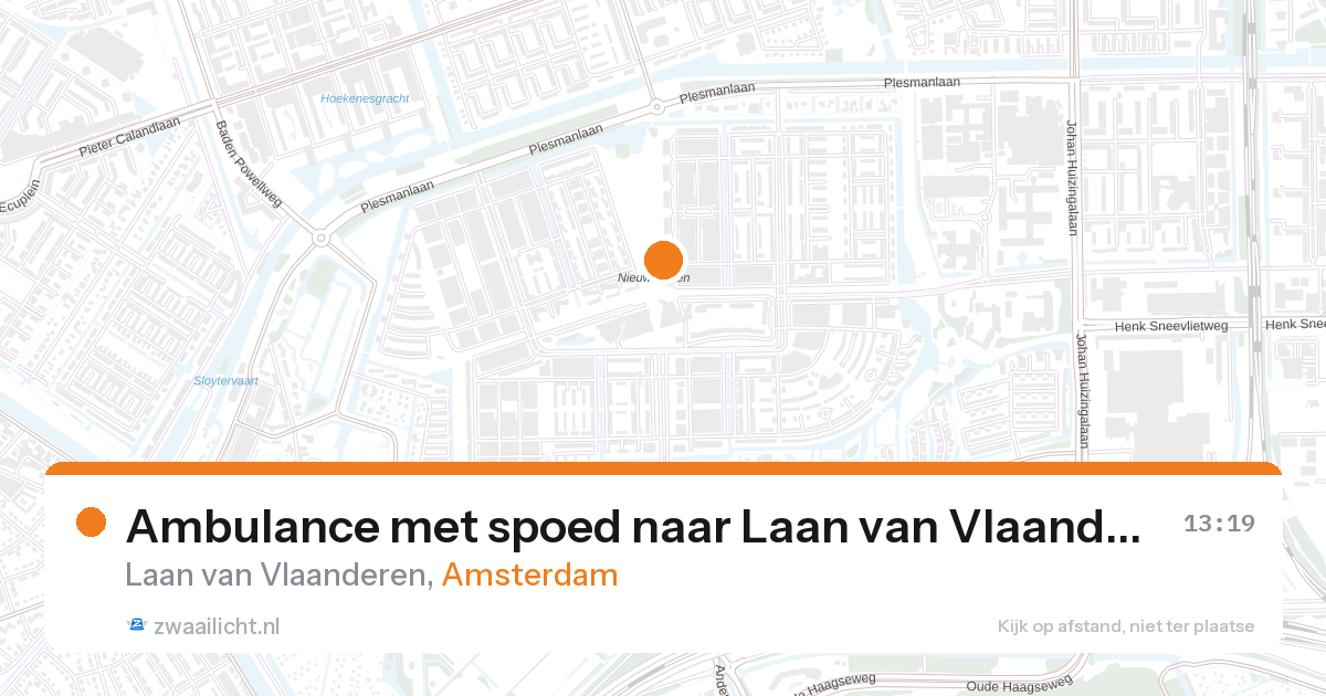 Ambulance met spoed naar Laan van Vlaanderen in Amsterdam — 27 aug 2026