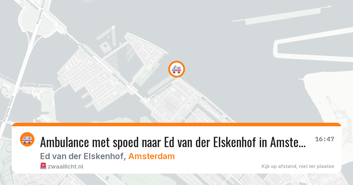 Ambulance met spoed naar Ed van der Elskenhof in Amsterdam — 2 aug 2026