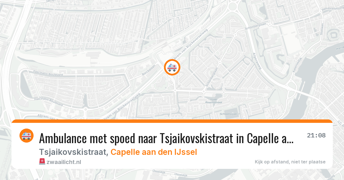 Ambulance met spoed naar Tsjaikovskistraat in Capelle aan den IJssel — 5 jun 2026