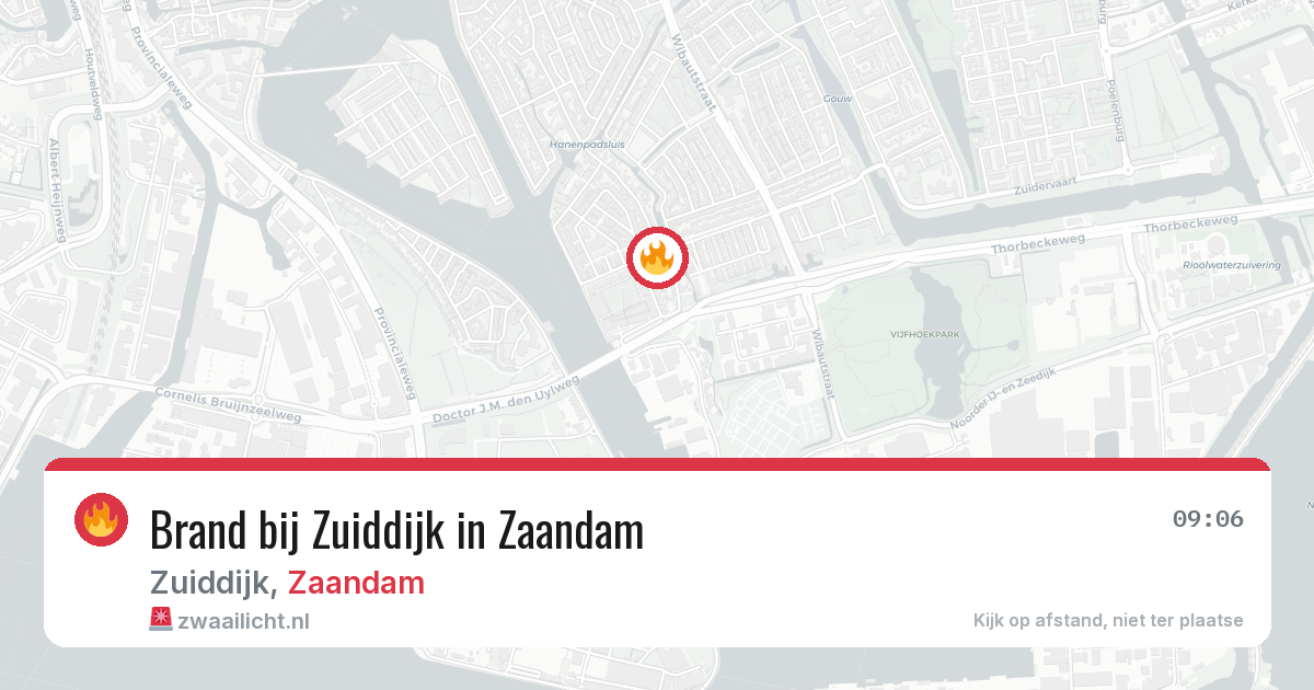 Brand bij Zuiddijk in Zaandam — 26 mrt 2026