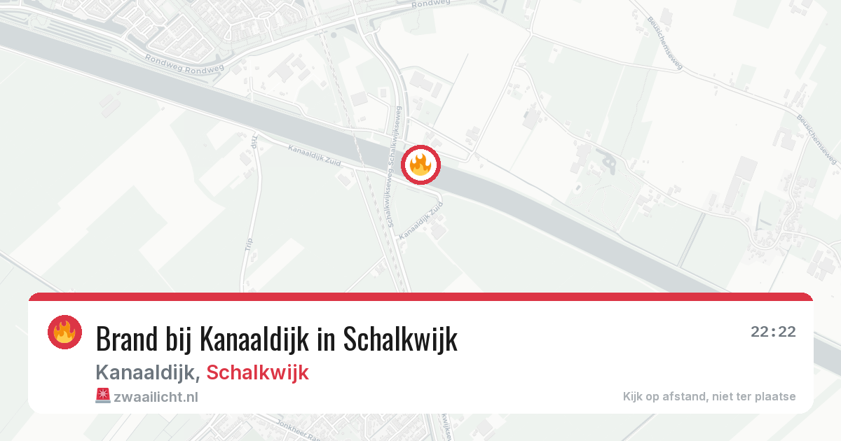 Brand bij Kanaaldijk in Schalkwijk — 19 jun 2026