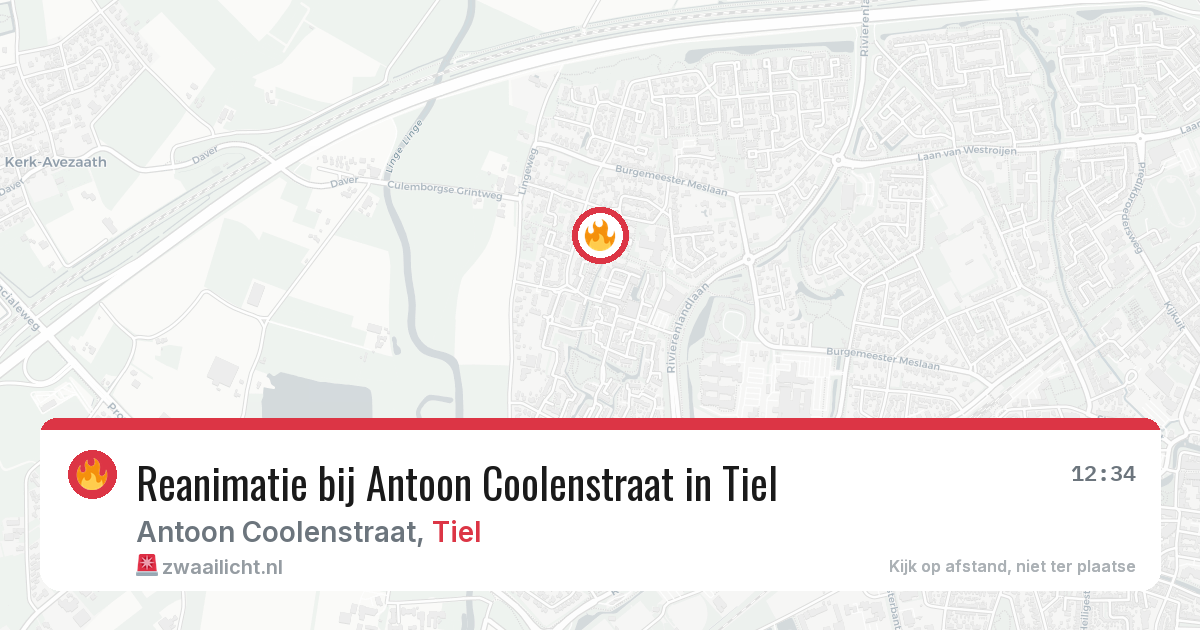 Reanimatie bij Antoon Coolenstraat in Tiel — 17 jun 2026