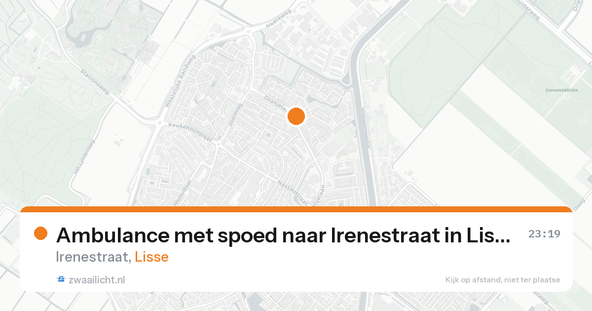 Ambulance met spoed naar Irenestraat in Lisse — 21 aug 2026