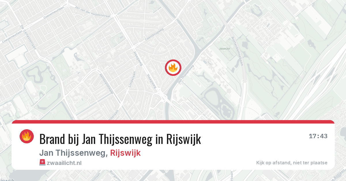Brand bij Jan Thijssenweg in Rijswijk — 27 apr 2026
