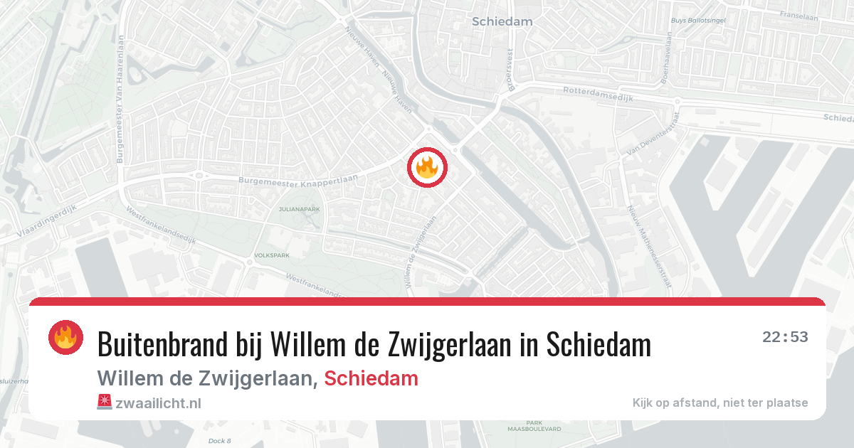 Buitenbrand bij Willem de Zwijgerlaan in Schiedam — 8 aug 2026