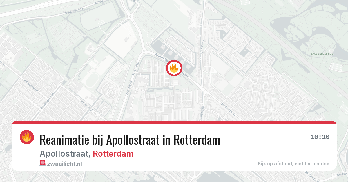 Reanimatie bij Apollostraat in Rotterdam — 9 mrt 2026