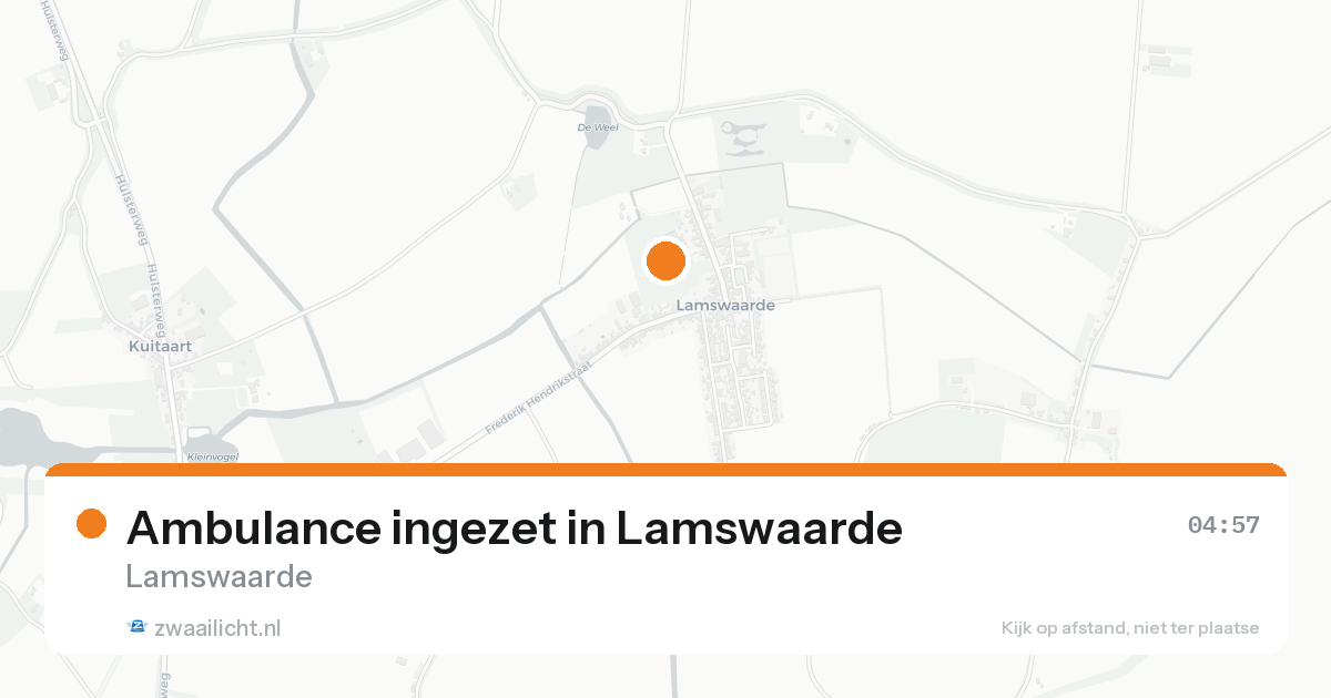 Ambulance ingezet in Lamswaarde — 15 aug 2026