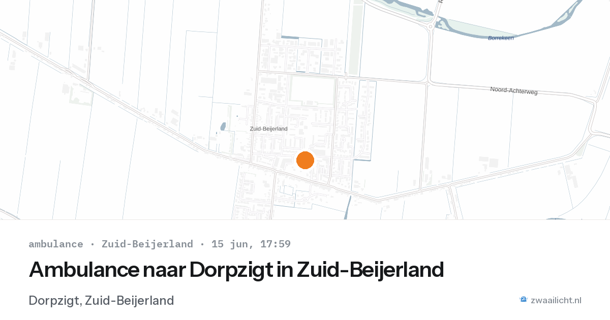 Ambulance naar Dorpzigt in Zuid-Beijerland — 15 jun 2026