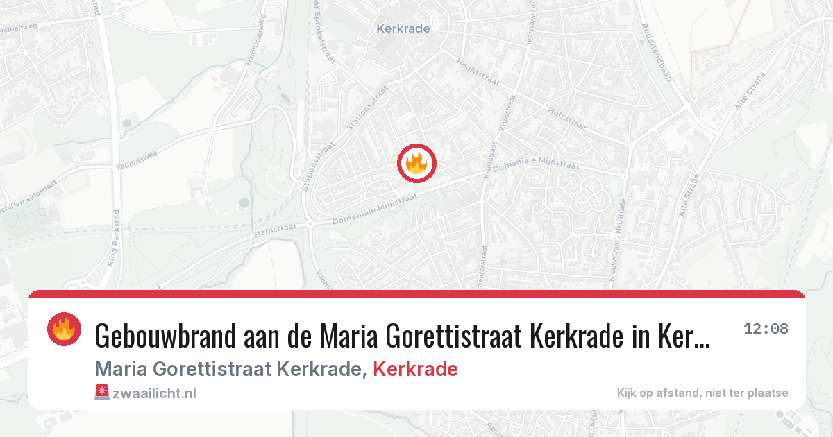 Gebouwbrand aan de Maria Gorettistraat Kerkrade in Kerkrade — 28 jun 2026
