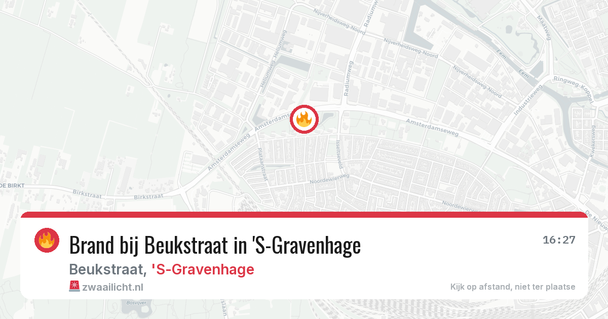 Brand bij Beukstraat in 'S-Gravenhage — 26 mrt 2026