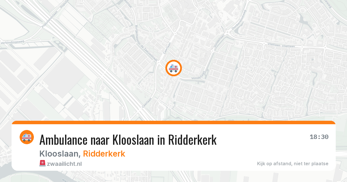Ambulance naar Klooslaan in Ridderkerk — 4 jul 2026
