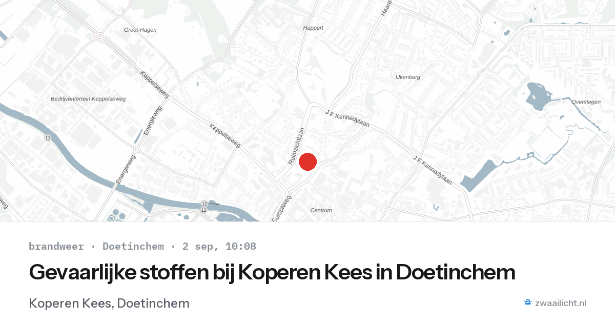 Gevaarlijke stoffen bij Koperen Kees in Doetinchem — 2 sep 2026