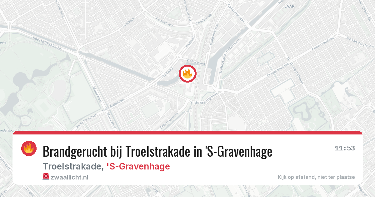 Brandgerucht bij Troelstrakade in 'S-Gravenhage — 2 jun 2026