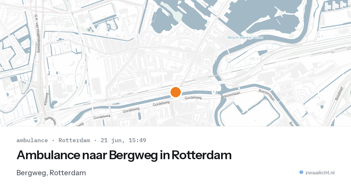 Ambulance naar Bergweg in Rotterdam — 21 jun 2026