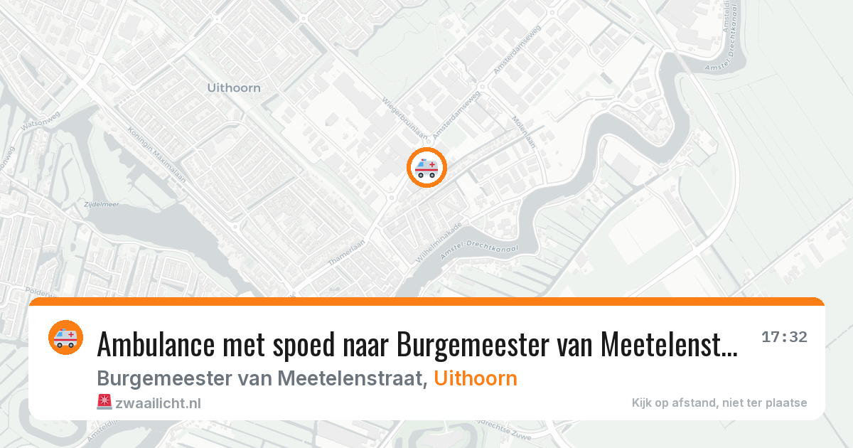 Ambulance met spoed naar Burgemeester van Meetelenstraat in Uithoorn — 31 jul 2026