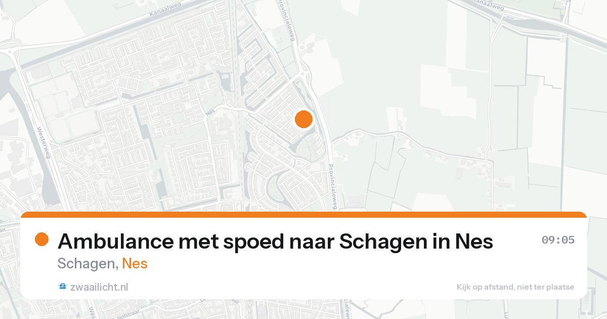 Ambulance met spoed naar Schagen in Nes — 17 aug 2026