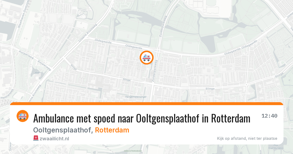 Ambulance met spoed naar Ooltgensplaathof in Rotterdam — 13 aug 2026