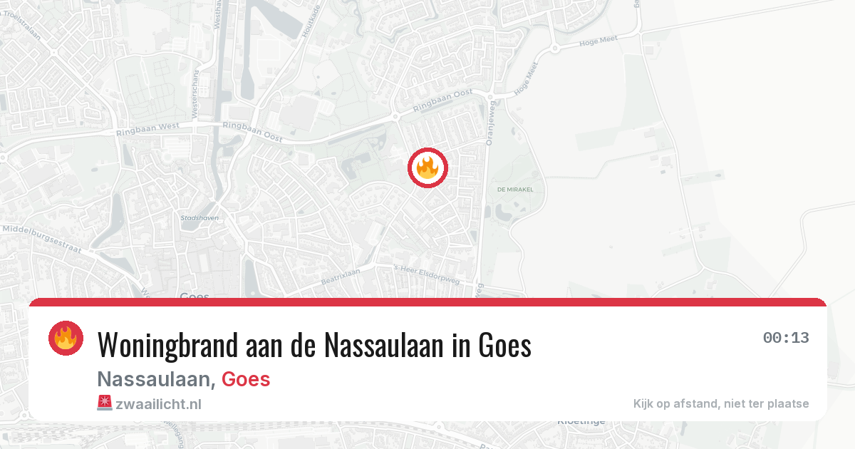 Woningbrand aan de Nassaulaan in Goes — 6 apr 2026