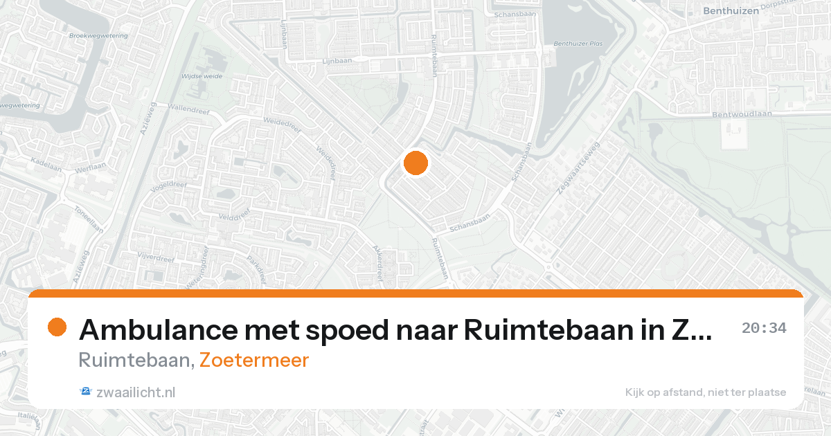 Ambulance met spoed naar Ruimtebaan in Zoetermeer — 15 aug 2026