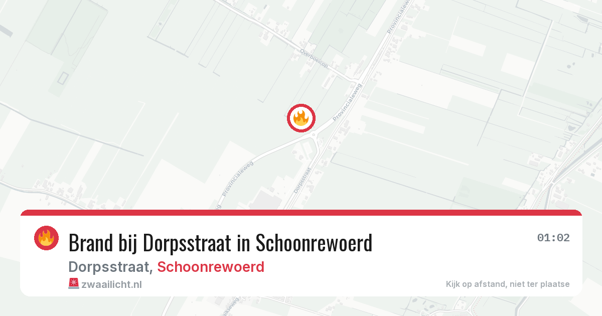 Brand bij Dorpsstraat in Schoonrewoerd — 19 jun 2026