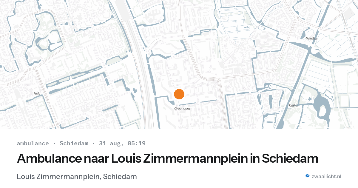Ambulance naar Louis Zimmermannplein in Schiedam — 31 aug 2026