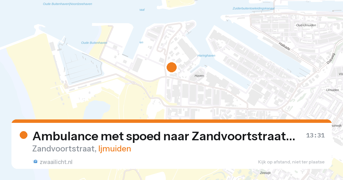 Ambulance met spoed naar Zandvoortstraat in Ijmuiden — 28 aug 2026