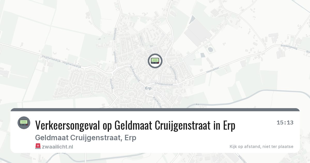 Verkeersongeval op Geldmaat Cruijgenstraat in Erp — 7 feb 2026