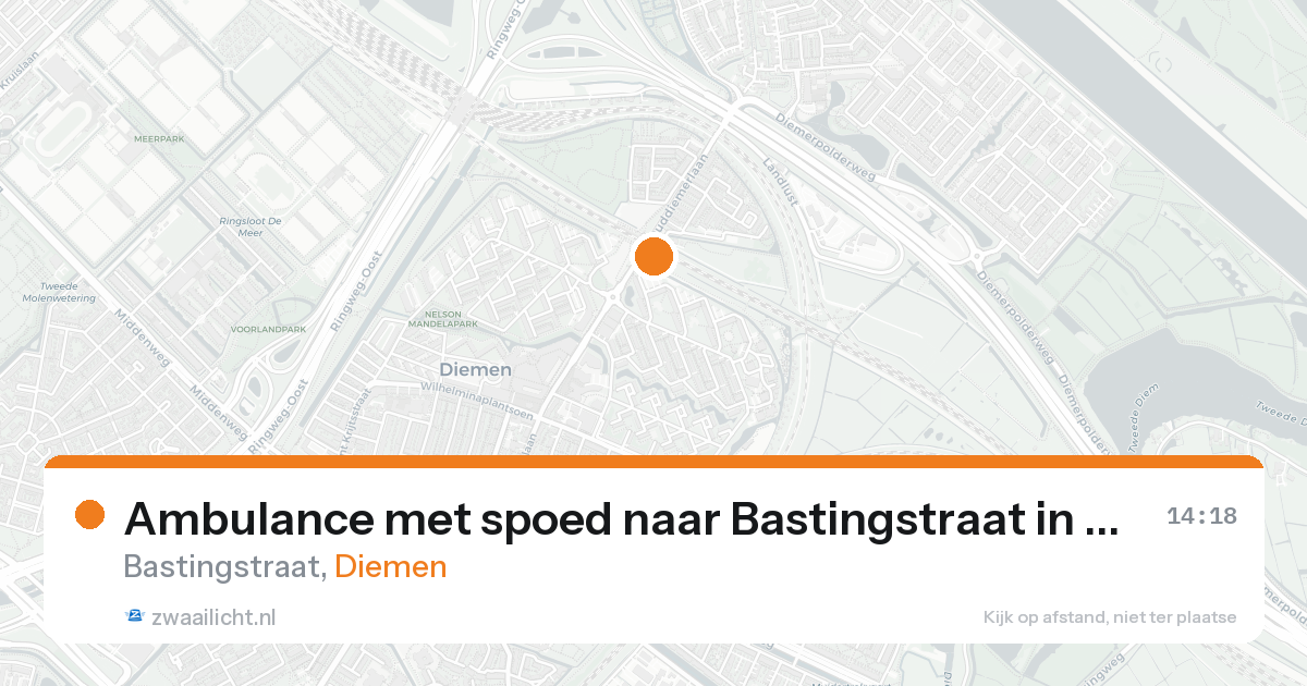 Ambulance met spoed naar Bastingstraat in Diemen — 22 aug 2026
