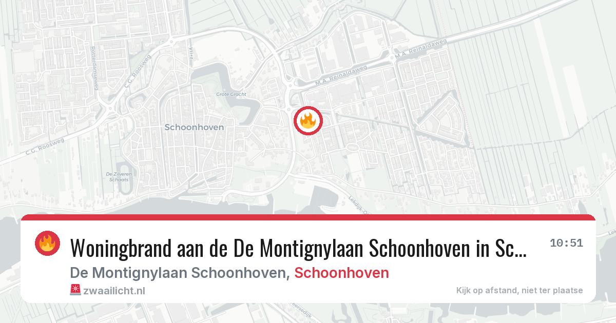 Woningbrand aan de De Montignylaan Schoonhoven in Schoonhoven — 31 mrt 2026