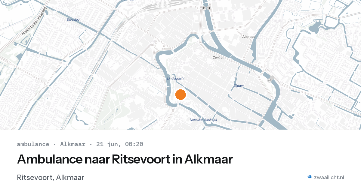 Ambulance naar Ritsevoort in Alkmaar — 20 jun 2026