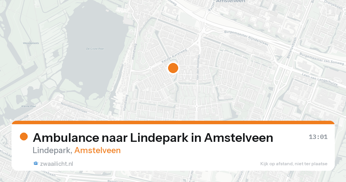 Ambulance naar Lindepark in Amstelveen — 26 mei 2026