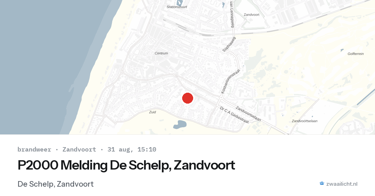 P2000 Melding De Schelp, Zandvoort — 31 aug 2026