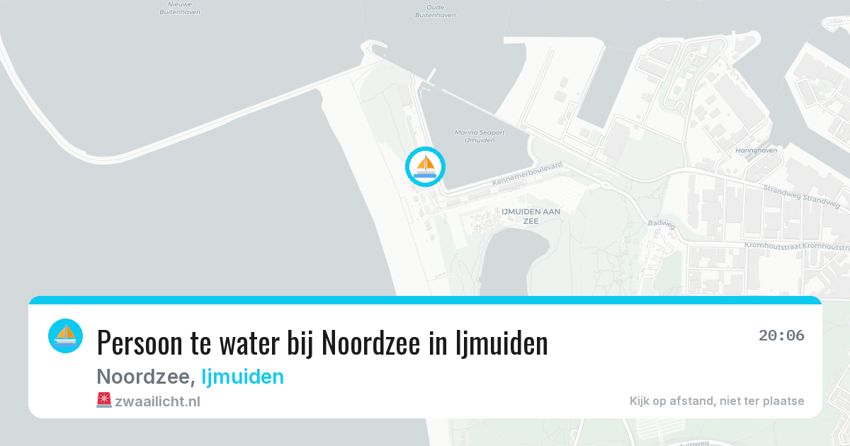 Persoon te water bij Noordzee in Ijmuiden — 24 jun 2026
