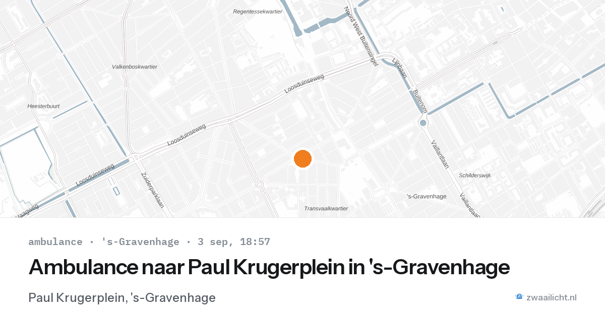 Ambulance naar Paul Krugerplein in 's-Gravenhage — 3 sep 2026