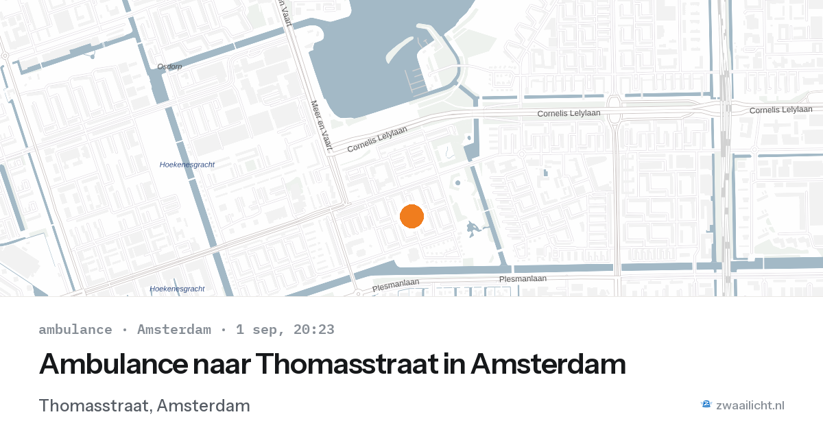 Ambulance naar Thomasstraat in Amsterdam — 1 sep 2026